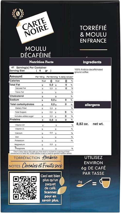 Carte Noire Infini decaf ground coffee 8.8-Ounce Packages (Pack of 2)
