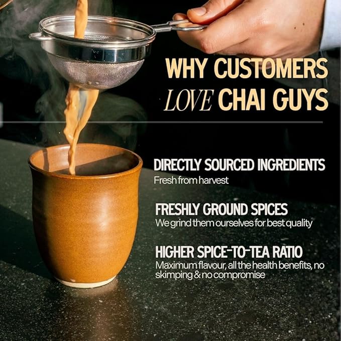 Masala Chai Tea Loose Leaf – Spiced Indian Black Tea with Cinnamon Ginger Cardamom &amp Cloves – Strong CTC BOP Blend for Chai Latte – 4.4 oz (125g) – Chai Guys