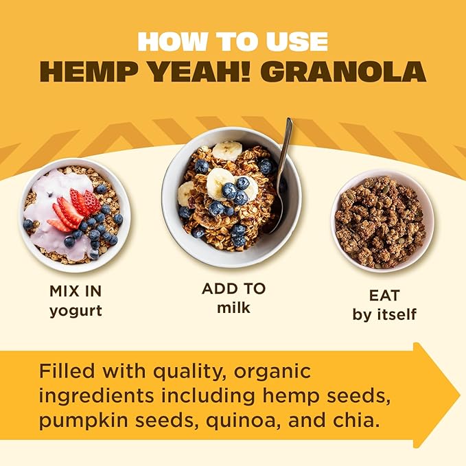 Manitoba Harvest Hemp Yeah Superseed Granola Honey &amp Oats- 10oz 6 Packs - 11g Protein 4g Fiber 3.5g Omega 3 &amp 6 per 60g serving - With Hemp &amp Pumpkin Seeds - Vegan Non-GMO Project Ver