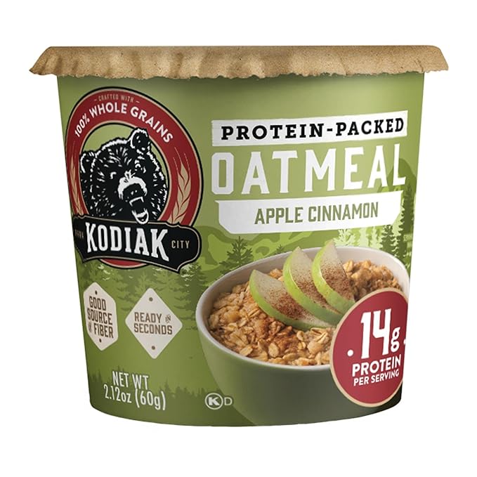 Kodiak Cakes Instant Protein Apple Cinnamon Oatmeal in a Cup 2.12oz (Pack of 12)