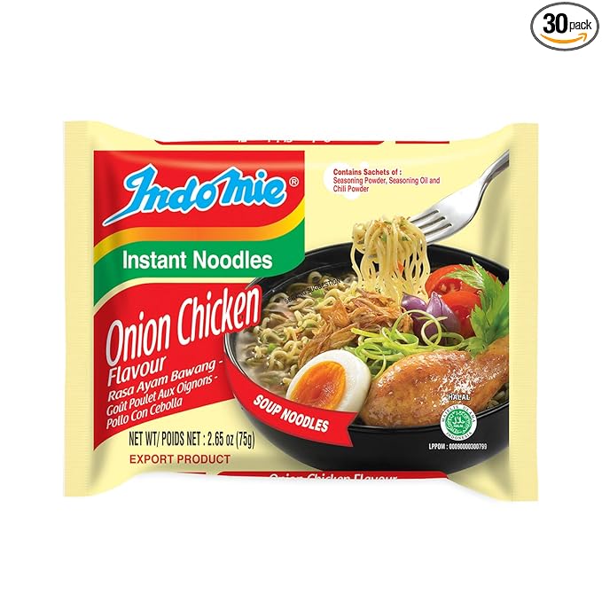 Indomie Instant Noodles Onion Chicken Flavor 2.65-Ounce (Pack of 30)