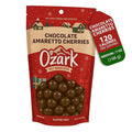 OZARK NUT ROASTERS: Chocolate Amaretto Cherries Festive Seasonal Christmas Packaging World-Class Gourmet Milk Chocolate Coated Cherries Resealable Pack (7 oz)