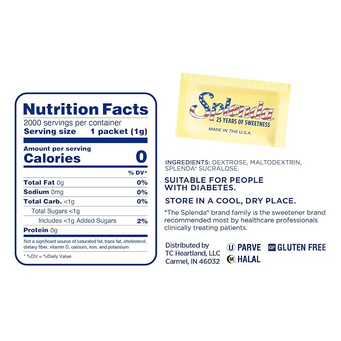 SPLENDA Zero Calorie Sweetener 2000 Count Packets