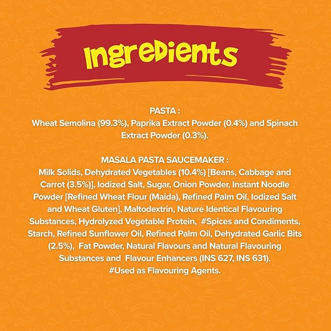 BBRATS Sunfeast YiPPee! Tricolor Instant Pasta Masala 65g