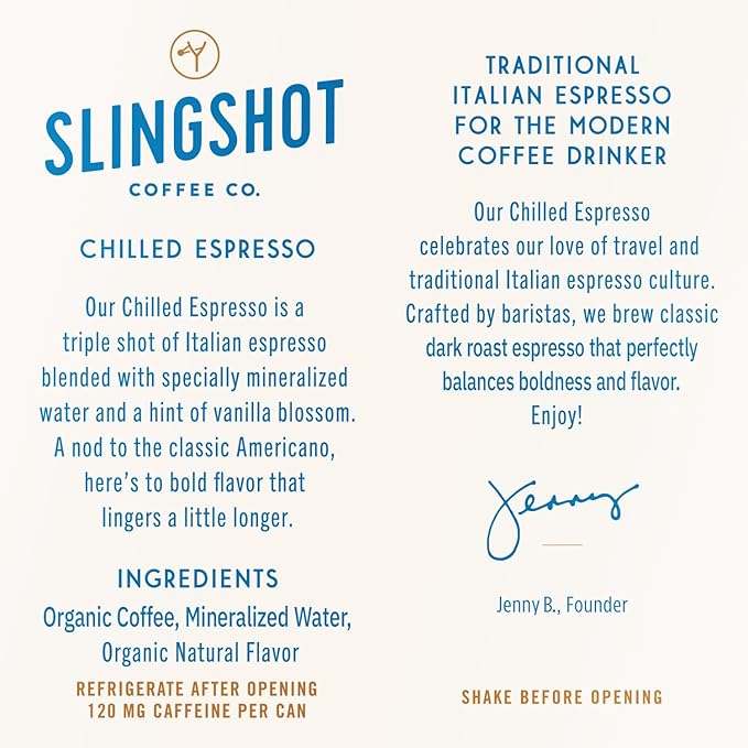 Chilled Espresso - Vanilla Blossom Ready-to-Drink Coffee 7oz Cans (12 Pack) | Organic Italian Espresso Blend with Smooth Vanilla with Notes of Caramel Baking Spice &amp Dark Fruit