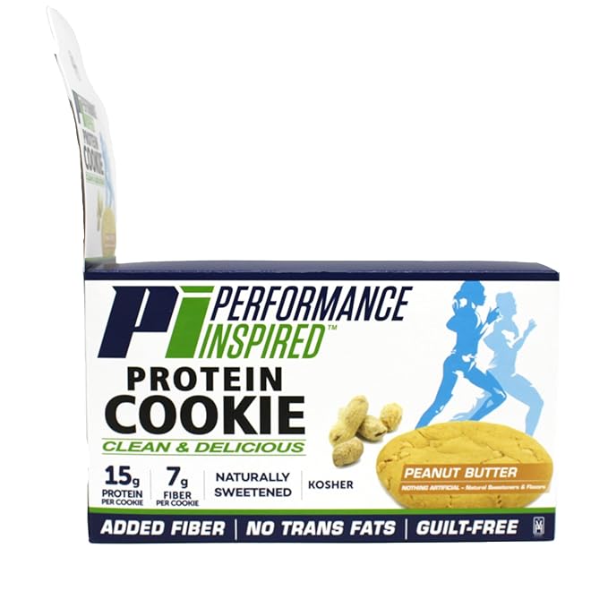 Performance Inspired Nutrition Protein Cookie - Contains: 15G Isolate Protein - 7G Of Fiber - All Natural - Guilt Free - No Artificial Ingredients - Peanut Butter Flavor - 12 Count