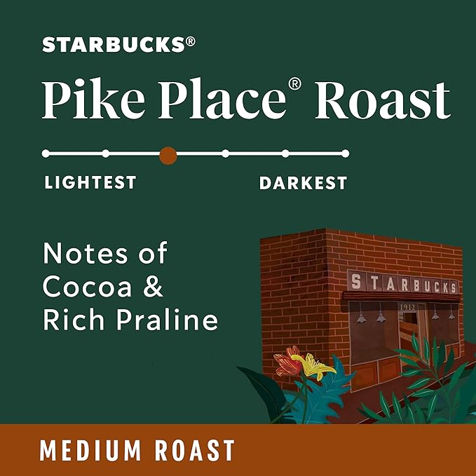 Starbucks K-Cup Coffee Pods Medium Roast Hot or Iced Coffee Pike Place Roast 96 Keurig Pods