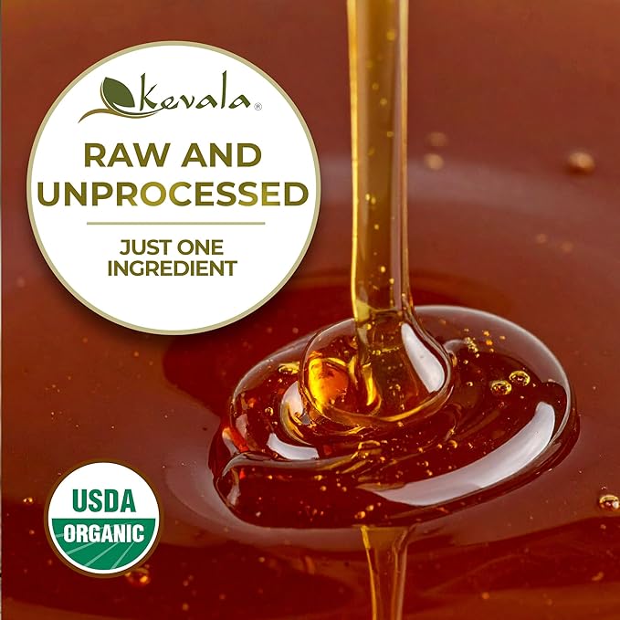 Kevala Organic Raw Oaxaca Honey - Naturally Nutritious Golden Honey Packed with Vitamins and Antioxidants Pure Sweetener for Meals and Drinks With No Pesticides or Other Additives 3 lb
