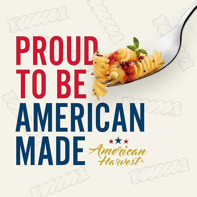 AMERICAN HARVEST Rotini Pasta Enriched Durum Wheat 16 oz (12 Pack) | Made in America Non-GMO Fast-Cook Pantry Staple | 100 Years of Pasta-Making Expertise