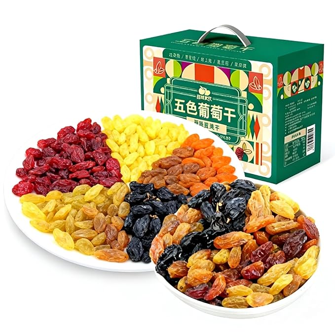 5-Color Seedless Raisins – Individually Wrapped No Washing Soft Chewy Dried Fruit For Snacking Baking &amp Cooking (5 Flavors)