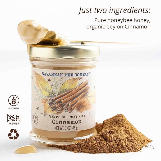 Savannah Bee Company Honey Sample Set - Whipped Honey - Original Chocolate and Cinnamon