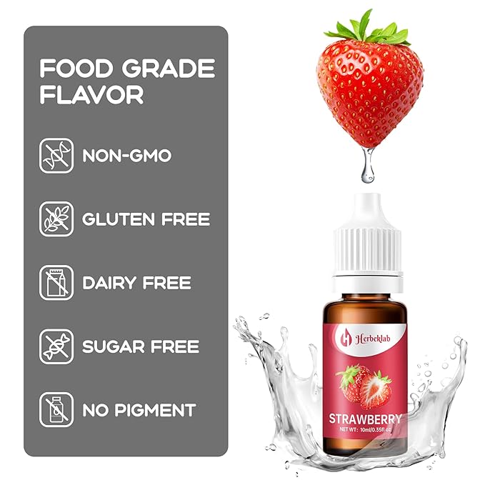 Food Flavoring Oil - Candy Flavoring for Candy Making 5 x 0.35 Fl Oz Concentrated Extracts and Flavorings for Baking Lip Gloss Cakes Desserts