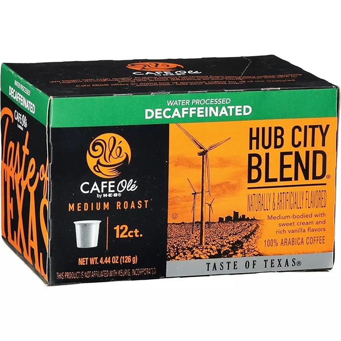 CAFE Olé by H‑E‑B Decaf Hub City Blend Medium Roast Single Serve Pods 12 ct 2 Boxes