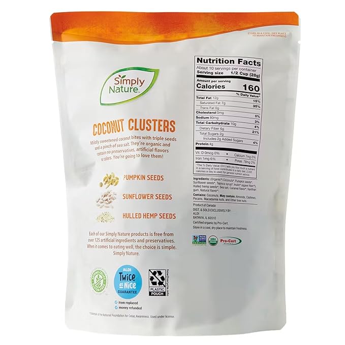 4-PACK ADDICTIVE DELICIOUS AND NUTRITIOUS Simply Nature Keto Coconut Clusters – 4-Pack Snack Mix – 2 Original + 2 Dark Chocolate – Low Carb Gluten-Free Healthy Crunchy Snack Plant-Based Addictiv