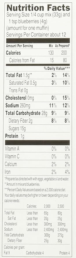 Krusteaz Wild Blueberry Supreme Muffin Mix 17.1 Oz. Box (4 Pack)