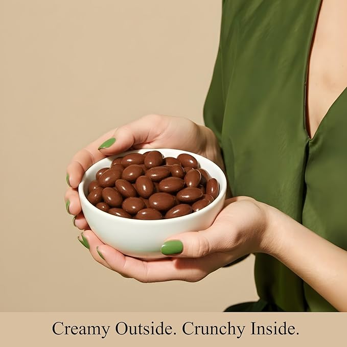 ANDY ANAND CHOCOLATIER Milk Chocolate Covered Almonds - Freshly Roasted Crunchy Almonds Smothered in Rich Creamy Belgian Ideal For Women Men and Kids Delicious No Preservatives Beautiful Gift Box