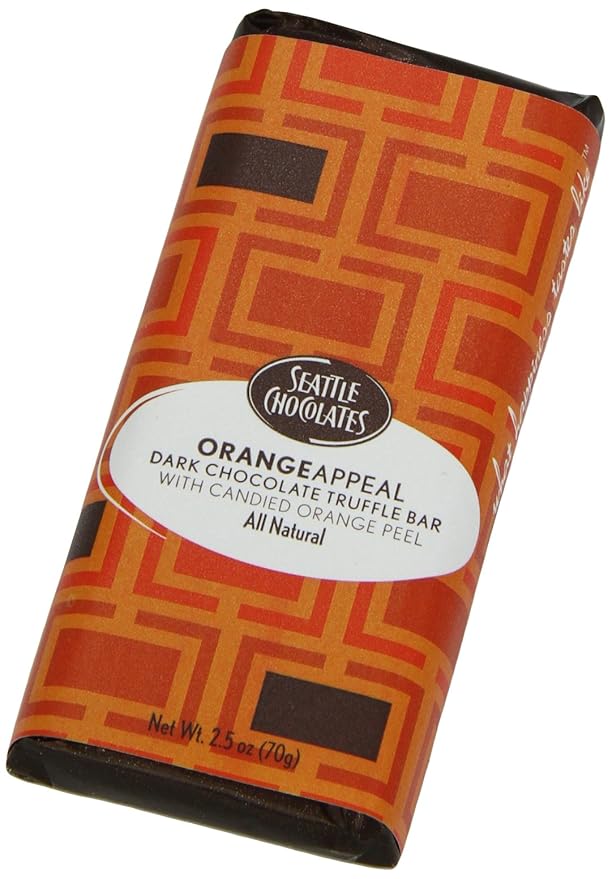 Seattle Chocolates Bar Orange Appeal 2.5-Ounce (Pack of 12)