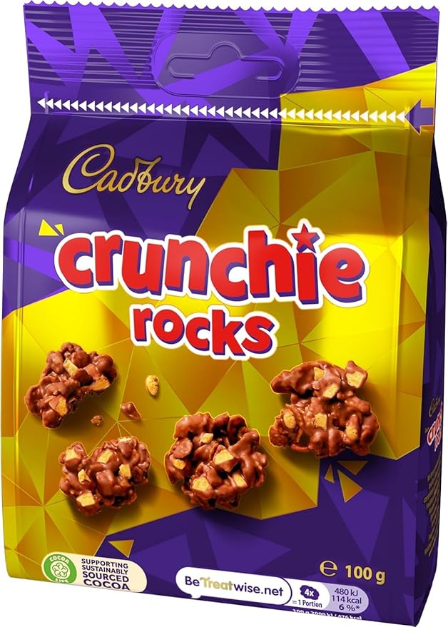 Cadbury Crunchie Rocks Chocolate Bag 100g (Pack of 3)