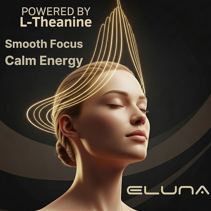 Eluna Mushroom Coffee – 7 Mushroom Blend with L-Theanine – Smooth Creamy Taste Calm Energy – Low Caffeine – 30 Servings