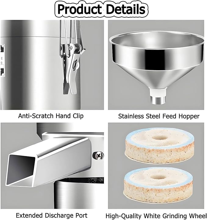 1100W High Efficiency Peanut Butter Maker 2850r/min Multifunctional Nut Butter Grinder &amp Sesame Paste Machine Easy to Clean Quiet Operation 15Kg/H for Home Kitchen Use