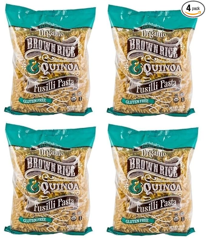 Organic Brown Rice and Quinoa Fusilli Pasta by Trader Joes - Gluten Free - 16 Oz - Pack of 4