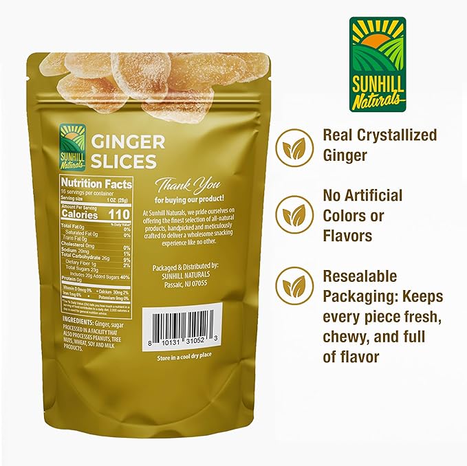Sunhill Naturals Crystalized Ginger Slices &amp Deluxe Mixed Nuts