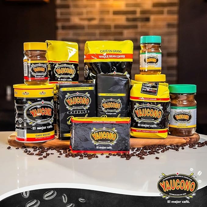 Yaucono Instant Coffee Medium Roast Arabica from Puerto Rico Glass Jar 8 Ounce (Pack of 2)
