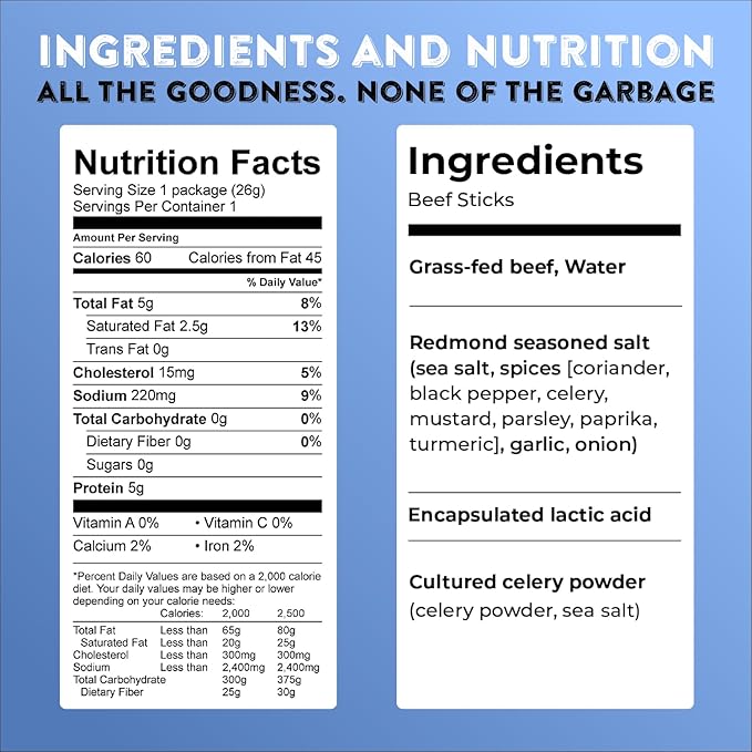 Nick's Sticks Clean &amp Balanced 100% Grass-Fed Beef Snack Sticks | Made in the USA | Gluten Free | Paleo Keto Whole30 Approved | No Soy Antibiotics or Hormones (12 – .9 oz. Packages of 1 Stick)