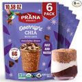 Prana Organic Overnight Chia with Oats Chocolatey Dream | Rich in Fiber &amp Protein Vegan Non-GMO | Fairtrade Chia Pudding - 10.58 oz - 6 Pack