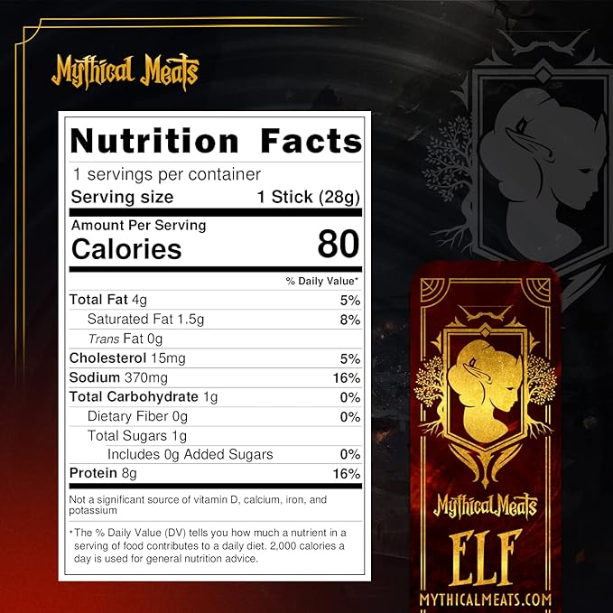 Mythical Meats Humanoid Flavor Elf 12-Pack Snack Sticks – Sweet Pepper Turkey – Dried &amp Dehydrated Meats Seasoned to Perfection – High Protein Snacks