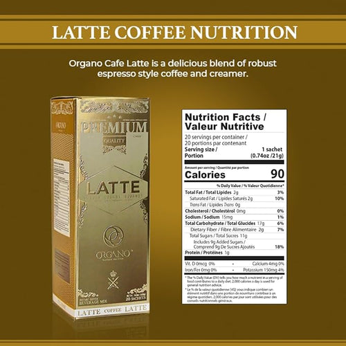 4 Boxes ORGANO Gourmet Cafe Latte100% Certified Ganoderma Lucidum (80 Sachets)