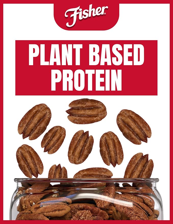 Fisher Oven Roasted Never Fried Mammoth Pecans17 OuncesHeart Healthy Snacks for AdultsMade with Sea SaltNo Added Oil or Artificial IngredientsGluten FreeVegan ProteinBulk(Pack of 2)