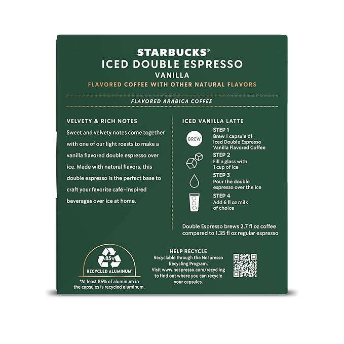 Starbucks by Nespresso Vertuo Iced Vanilla 32-count Coffee Pods Brews 2.7 oz.