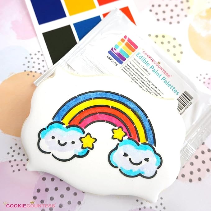 The Cookie Countess PYO Edible Paint Palettes 36 Pouch - Brights