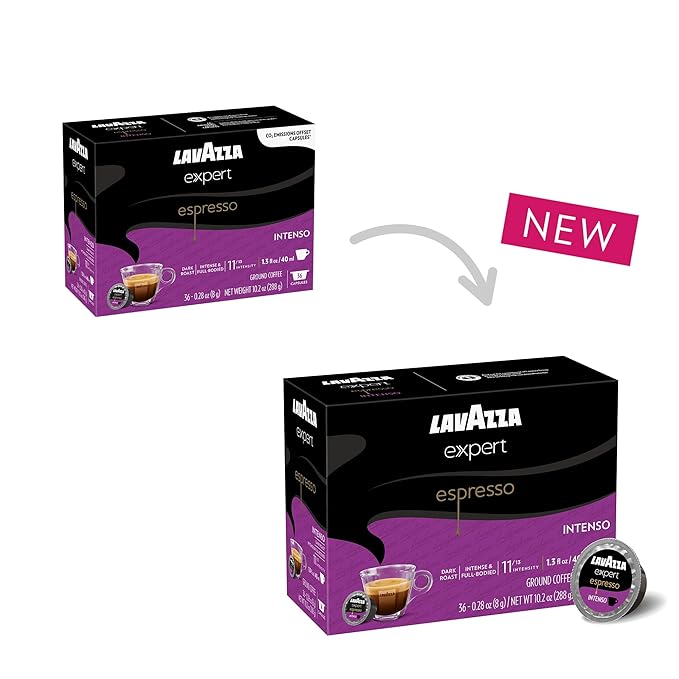 Lavazza Expert Espresso Intenso Capsules Dark Roast Arabica and Robusta Blend Compatible with Lavazza Classy Machines (36 Capsules)