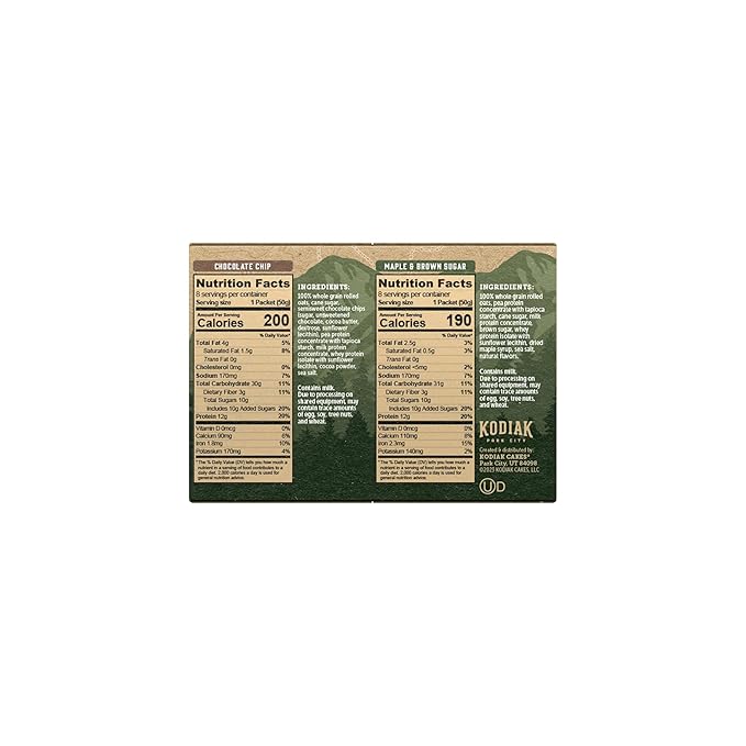 Kodiak Cakes Instant Oatmeal Packets - High Protein - 100% Whole Grains Breakfast Food - Maple &amp Brown Sugar &amp Chocolate Chip (16 Packets)