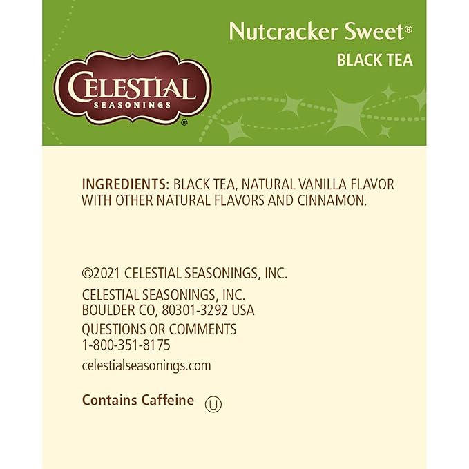 Celestial Seasonings Black Tea Nutcracker Sweet 18 Count (Pack of 6)