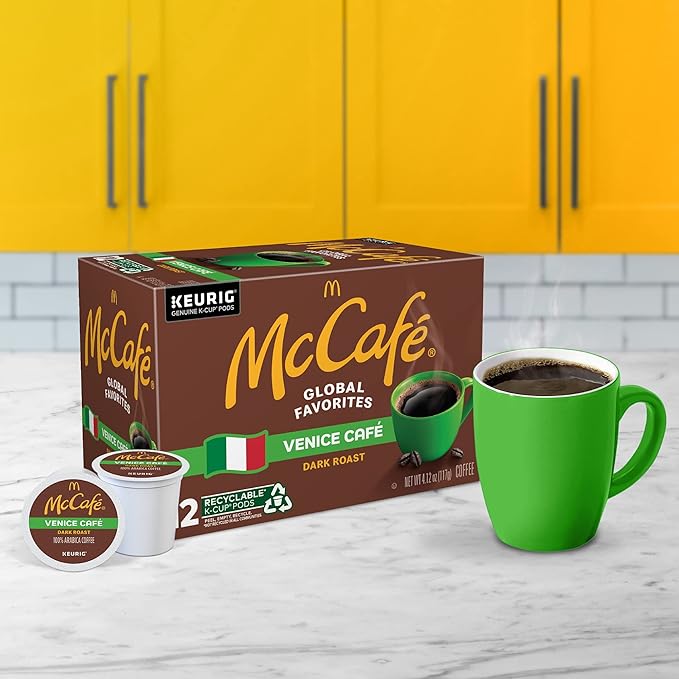 McCafe Venice Cafe Single Serve Coffee Keurig K-Cup Pods Dark Roast Coffee 72 Count