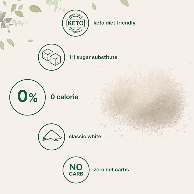 Monk Fruit Sweetener with Erythritol Granules 4 Pounds No After Taste 1:1 White Sugar Substitute Keto Diet Friendly Zero Calorie Natural Sweetener for Drinks Coffee Tea Cookies No-GMO Vegan