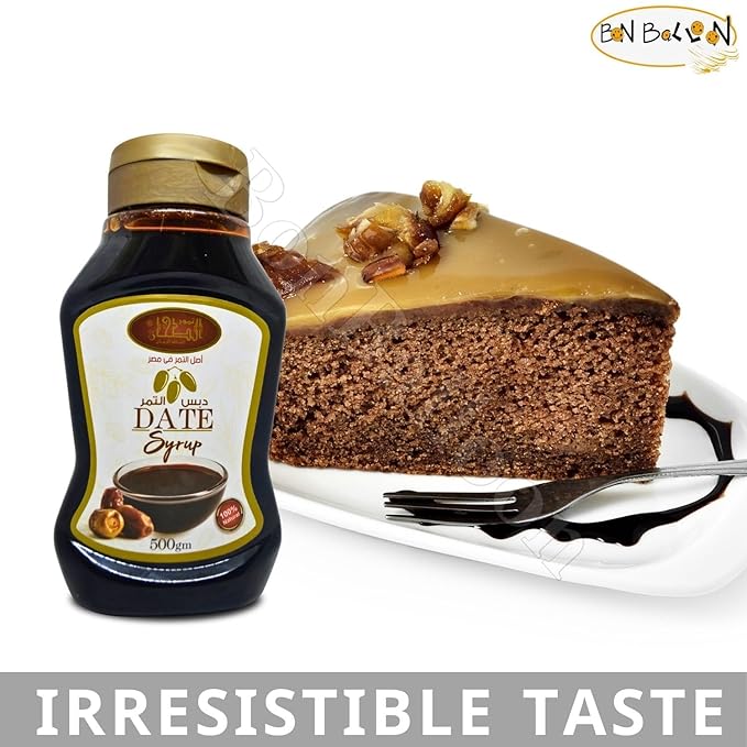 bonballoon Al Tahhan Dates Syrup Honey Molasses Egyptian Halal Pure Natural Black Strap Blackstrap Date Deps Sugar Premium Egypt Arab Non Gmo Kosher (1 Pack = 17.64 oz / 500 gm) الطحان دبس التمر حلال