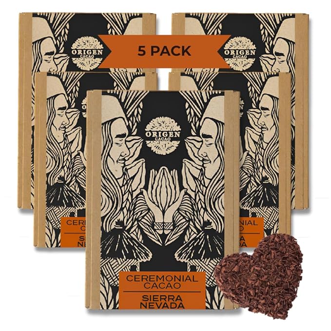 Origen 100% Ceremonial Cacao – Ceremonial Grade Cacao – Unsweetened &amp Anti Oxidant SuperFood – Pure Ancient Indigenous Drink – Vegan Gluten-free – Grated 5 lb Bulk Pack