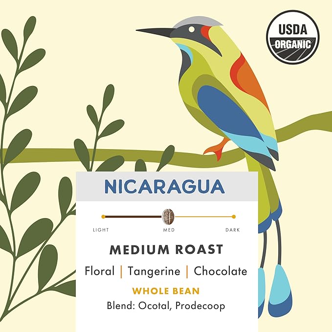 Pachamama Organic Coffee - Medium Roast Whole Bean Coffee Bundle - 2x10 oz bags - Five Sisters + Nicaragua - Farmer Owned &amp Regenerative