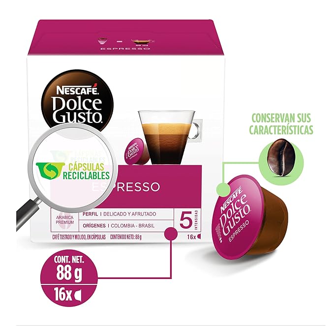 NESCAFÃ‰ Dolce Gusto Coffee Capsules Espresso 48 Single Serve Pods (Makes 48 Cups) 48 Count