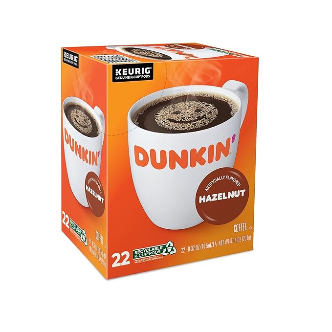 Dunkin Donuts Hazelnut Flavored Coffee K-Cups For Keurig K Cup Brewers (24 Count)