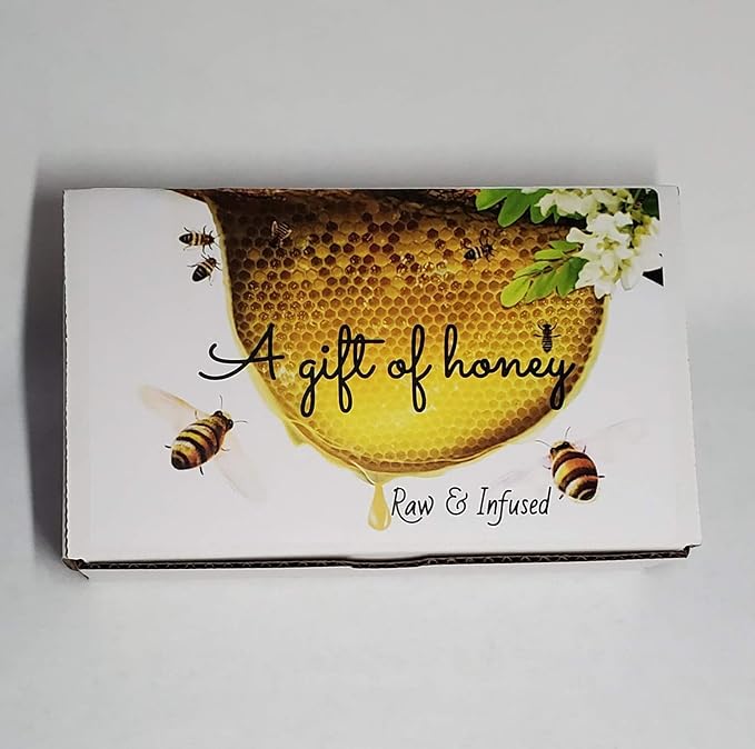 C&ampJ Farms Texas Gourmet Artisan Seasonings A Gift of Honey Set- 8 Piece Sweet Variety Box- Pure Raw Natural Infused Honey by TX Bees in Sampler Jars