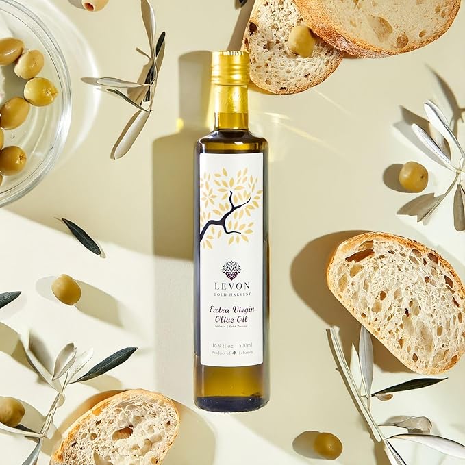 Levon Gold Harvest Extra Virgin Olive Oil 16.9 fl oz (500ml) Polyphenol Rich Premium Cold Pressed EVOO Pesticide Free Family Grove LIMITED SUPPLY