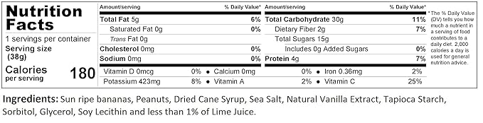 JanaBanana Plant Based bar with Peanut Butter (12 Peanut Butter)