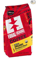 Equal Exchange Organic Whole Bean Breakfast Blend Coffee 12 Ounce -- 6 per case.