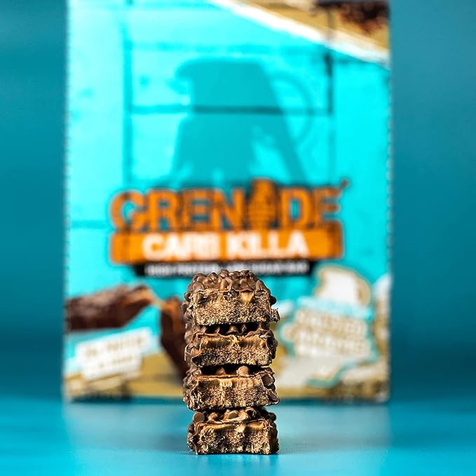 Grenade Carb Killa High Protein and Low Carb Bar 12 x 60 g - Chocolate Chip Salted Caramel
