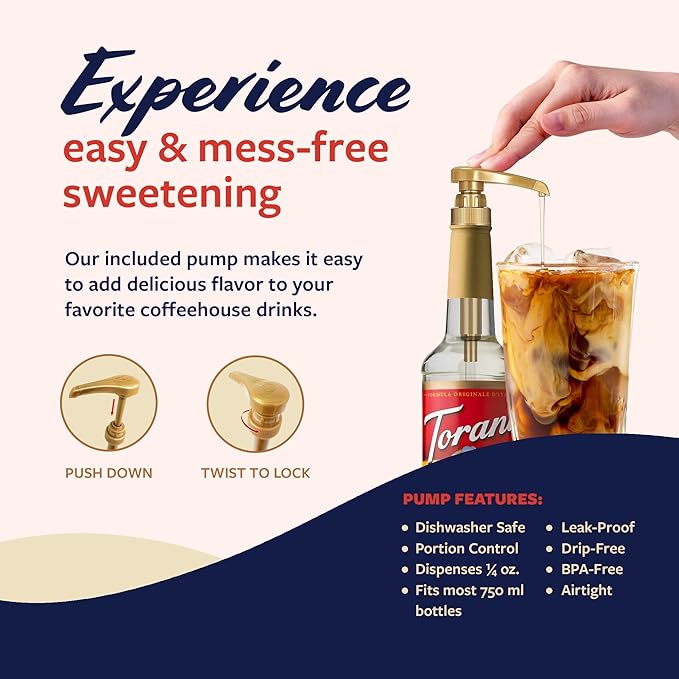 Torani Syrups Classic Caramel Hazelnut and Vanilla Syrup Variety 3-Pack Coffee Syrups for Drinks Pumps Included 25.4 Fl Oz Ea